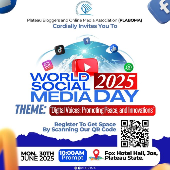Join Us As We Celebrate World Social Media Day 2025 With The Plateau Bloggers And Online Media Association (PBOMA)! Join us as we celebrate World Social Media Day 2025 with the Plateau Bloggers and Online Media Association (PBOMA)!