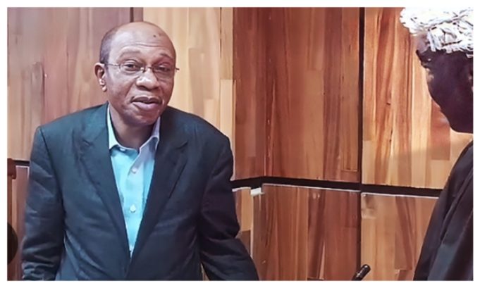 Emefiele: Court fixes April 17 for adoption of addresses in trial-within-trial Emefiele in court.jpg