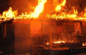 Two feared dead as fire razes Yobe community Fire razes building.png