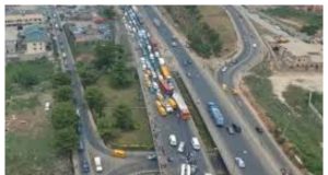 Chaos as truck overturns on Otedola Bridge Otedola Bridge.jpg