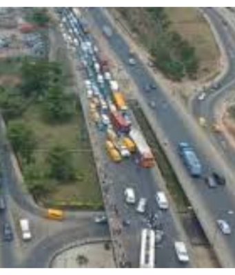 Chaos as truck overturns on Otedola Bridge Otedola Bridge.jpg