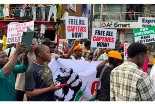 End Bad Governance: Protest breaks out in Lagos over hardship, insecurity End Bad Governance Protest breaks out in Lagos over hardship insecurity.jpg