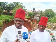 Umeh begs Nigerian govt to declare Anambra Central ecological disaster zone as erosion swallows houses Umeh .jpg